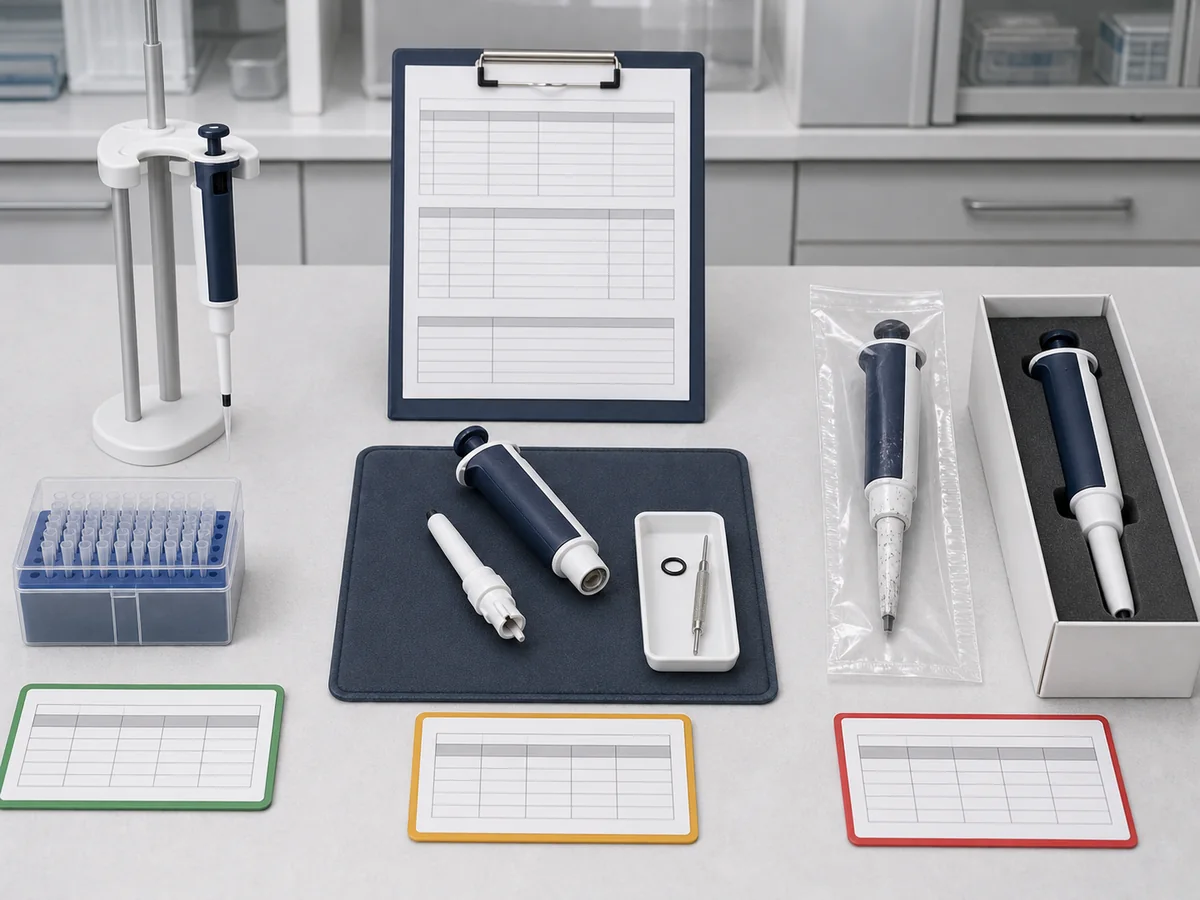 Pipettes arranged for return to service repair quarantine and replacement